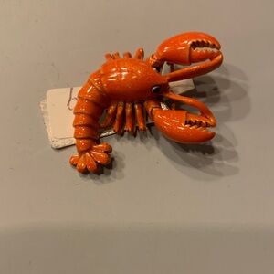 Vintage  Orange Lobster Brooch
